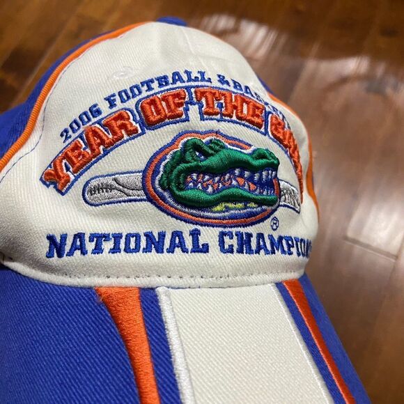 NCAA Florida Gators 2006 Football Basketball Champions Hat Blue Orange One Size - Picture 2 of 7